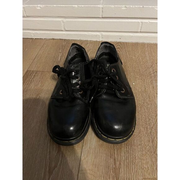 Vintage Dr Martens Men's Black Leather Combat Derby Shoes US 5 Doc Martins - Picture 4 of 8